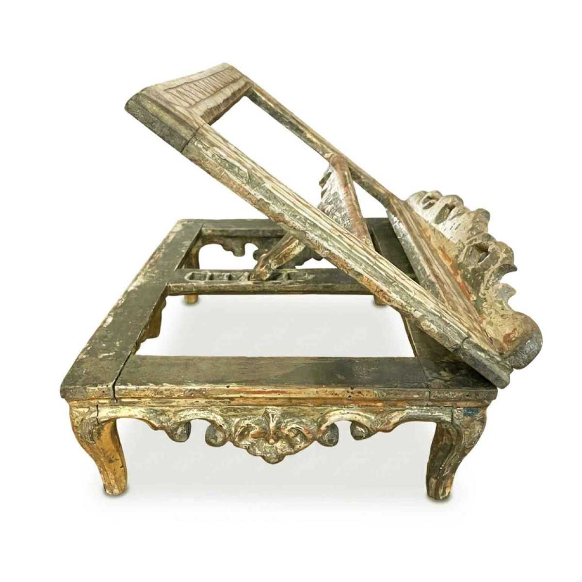 18th-century Venetian Rococo Carved Gilt Wood Table-top Lectern-photo-1
