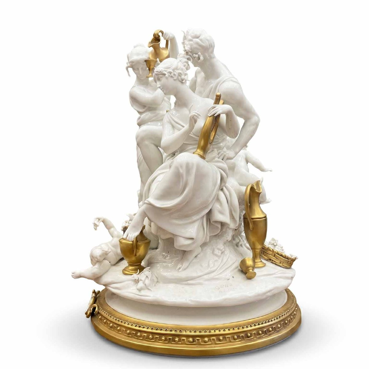 Giuseppe Cappé, *triumph Of Bacchus*, White And Gold Porcelain, 1962-photo-4