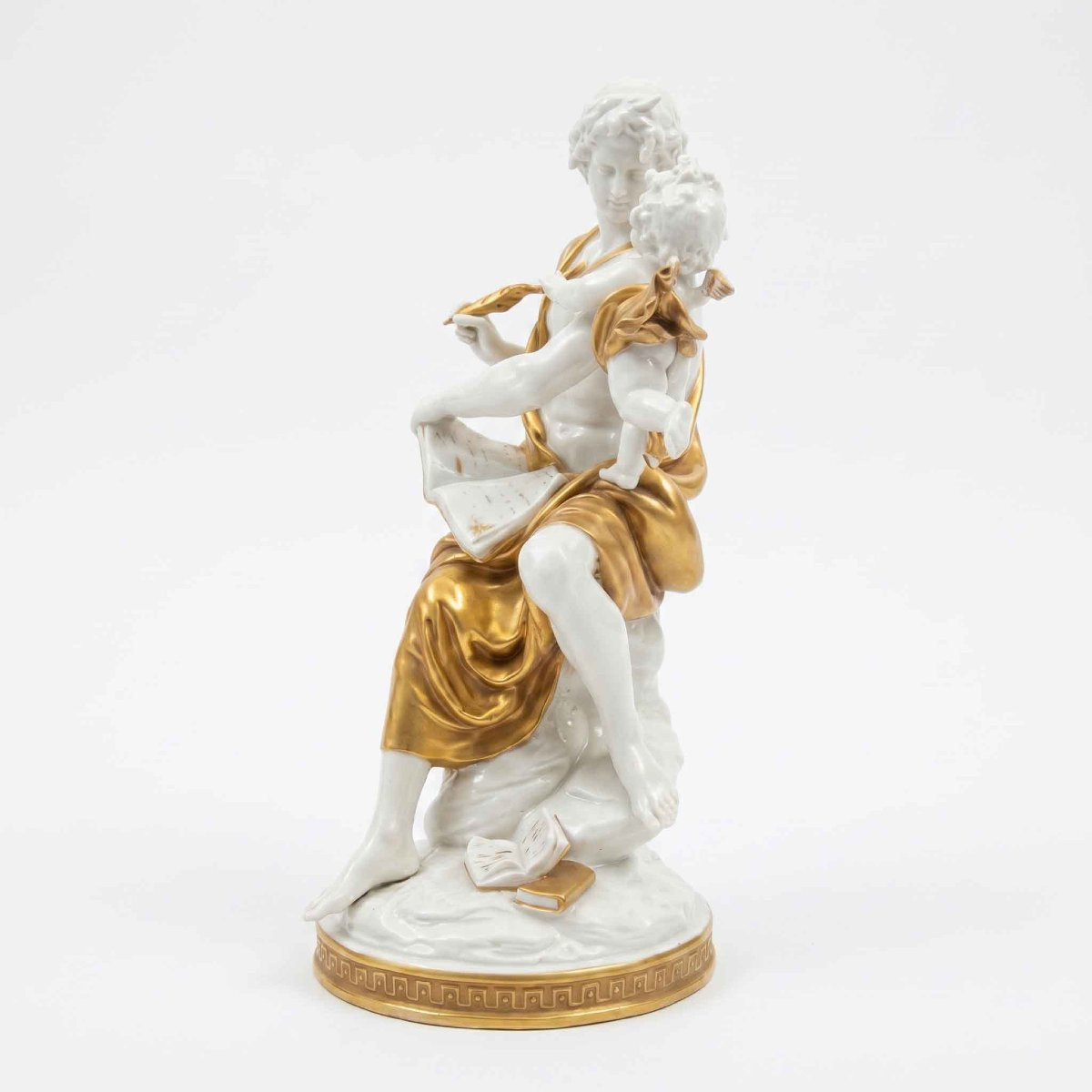 Cappé Giuseppe Music And Poetry White And Gold Porcelain, Circa 1960-photo-3