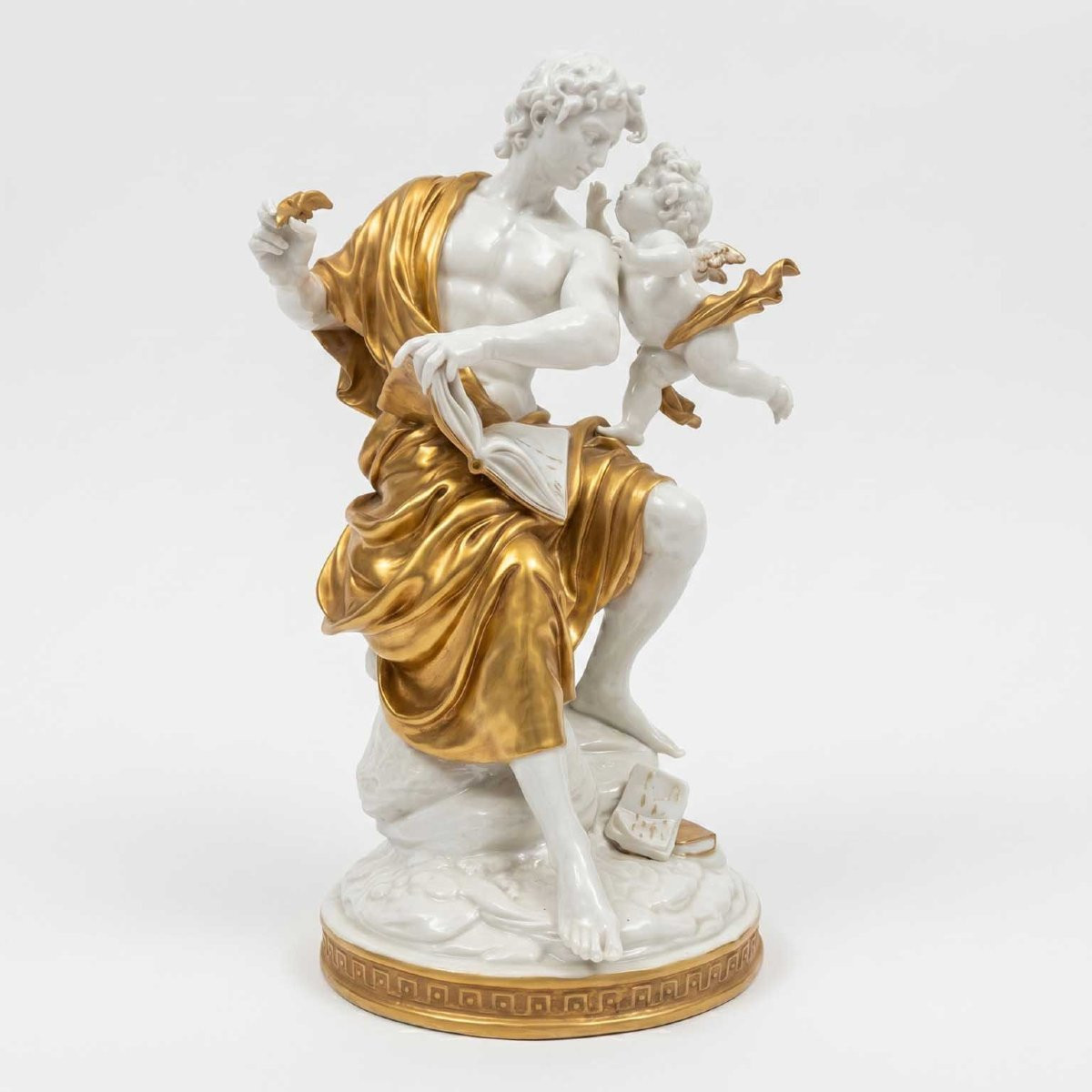 Cappé Giuseppe Music And Poetry White And Gold Porcelain, Circa 1960-photo-4