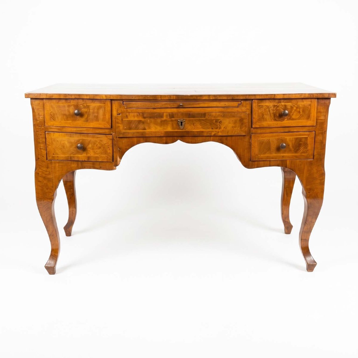 Baroque-style Center Desk With Walnut Veneer-photo-1