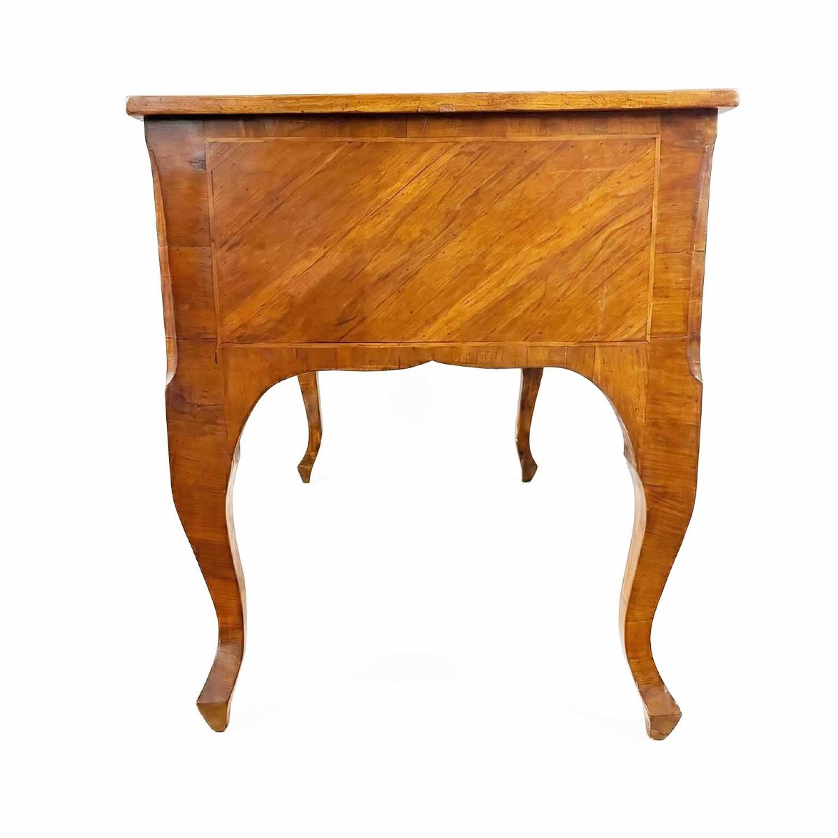 Baroque-style Center Desk With Walnut Veneer-photo-3