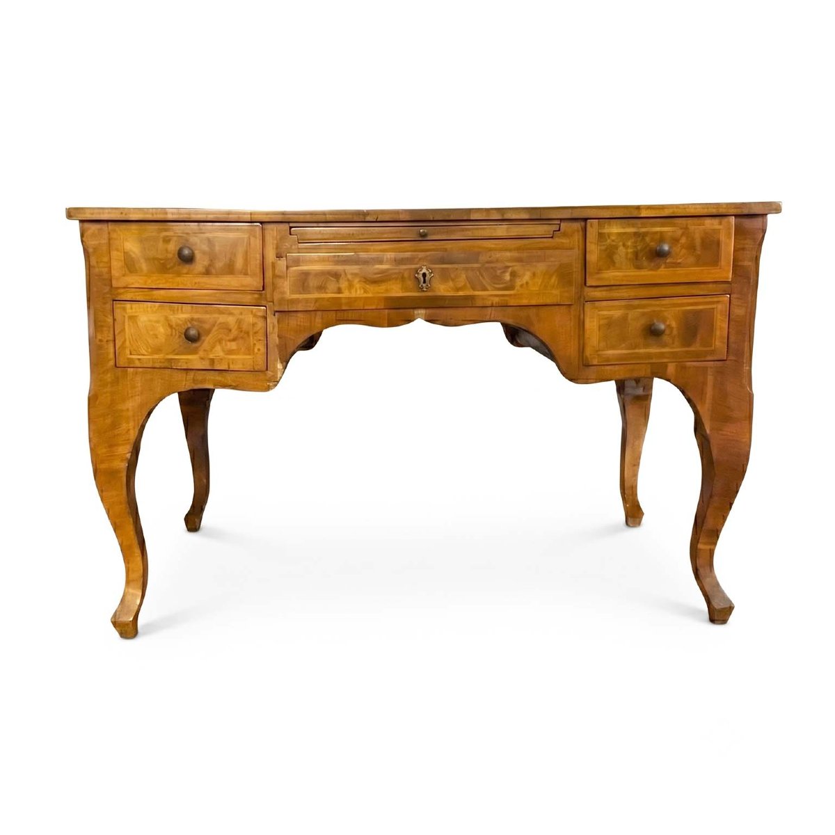 Baroque-style Center Desk With Walnut Veneer