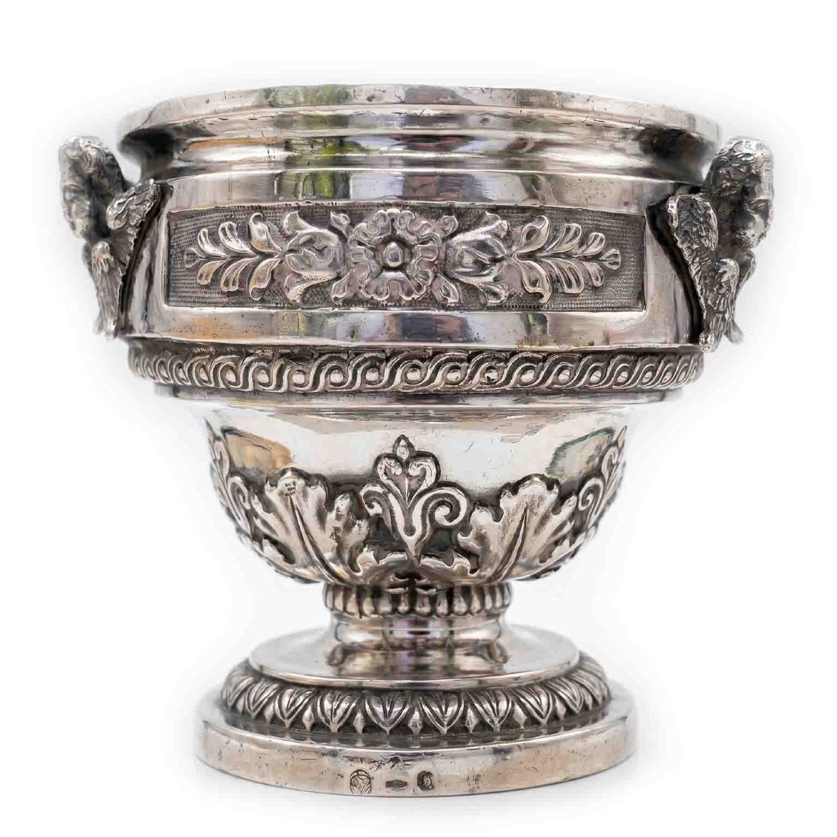 Vase en argent ancien de Brescia, en relief, datant de la première moitié du XIXe siècle-photo-3