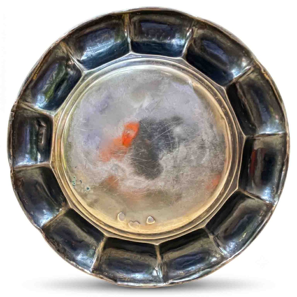 Assiette circulaire à bord ondulé en argent du Royaume de Sardaigne, antérieure à 1872-photo-3