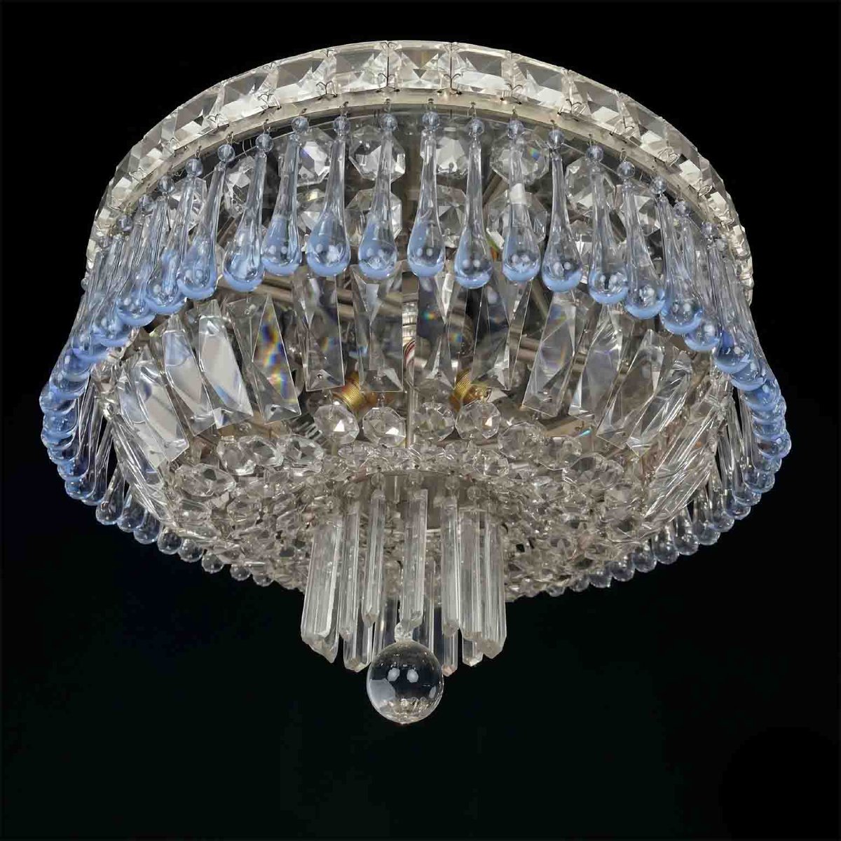 Ceiling Light With Blue And Clear Crystals-photo-1