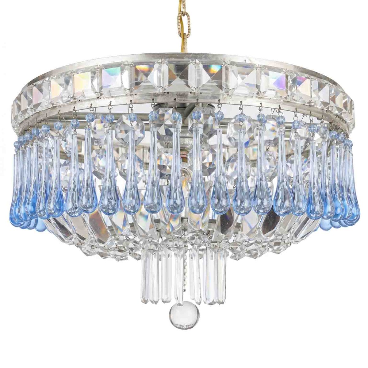 Ceiling Light With Blue And Clear Crystals-photo-4