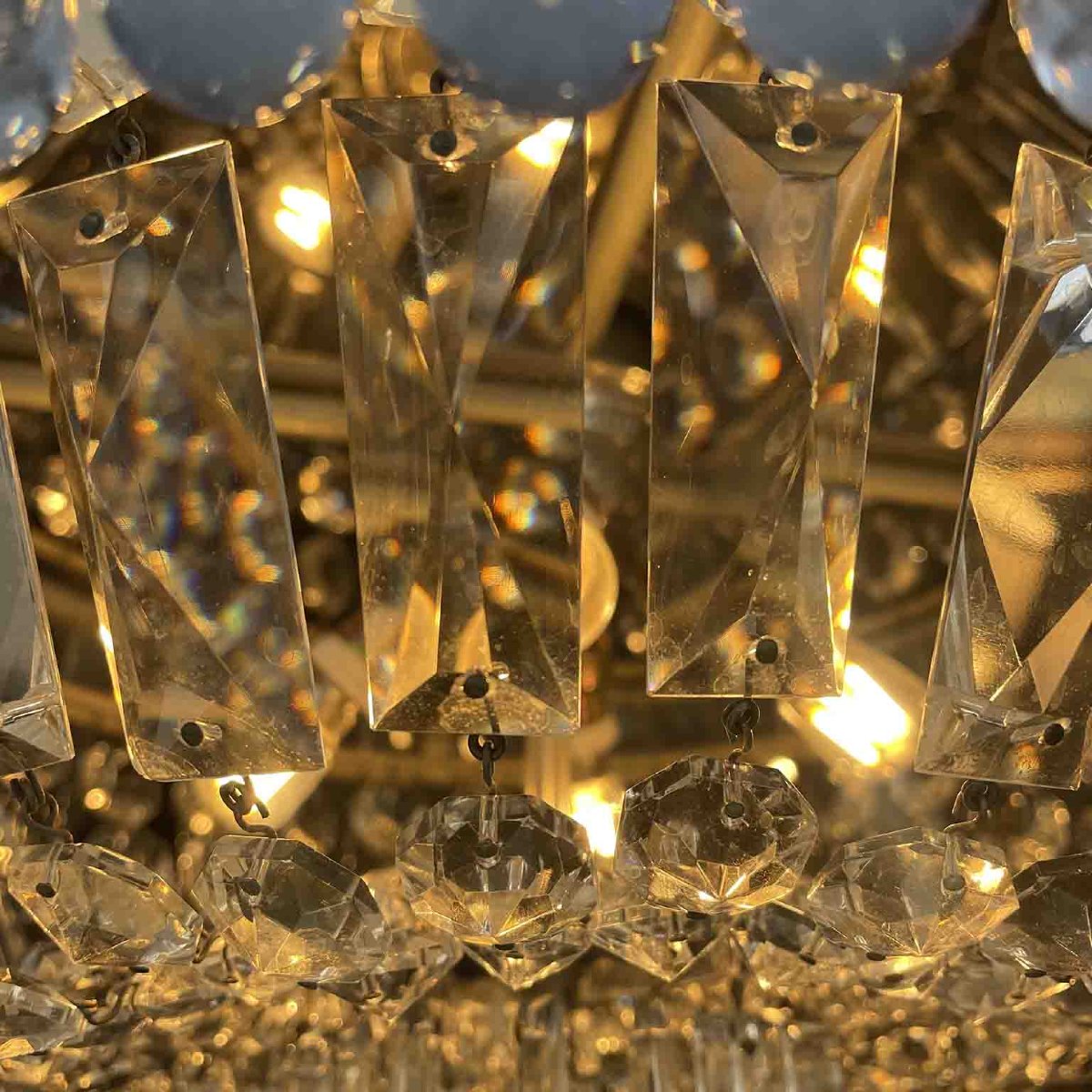 Ceiling Light With Blue And Clear Crystals-photo-7