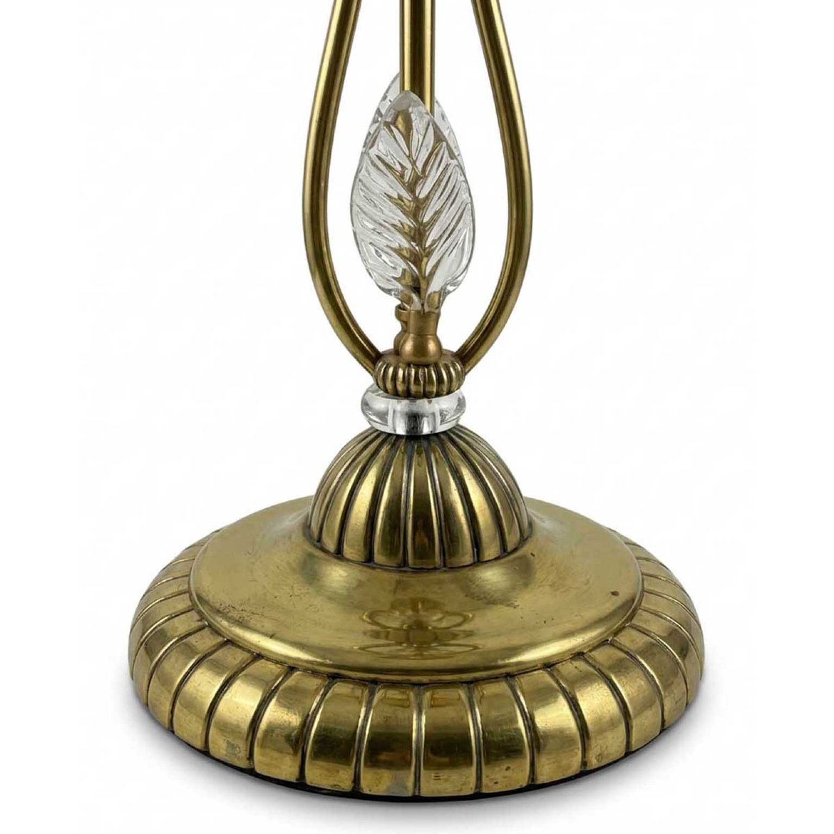Italian Brass And Crystal Floor Lamp 1950s-photo-3
