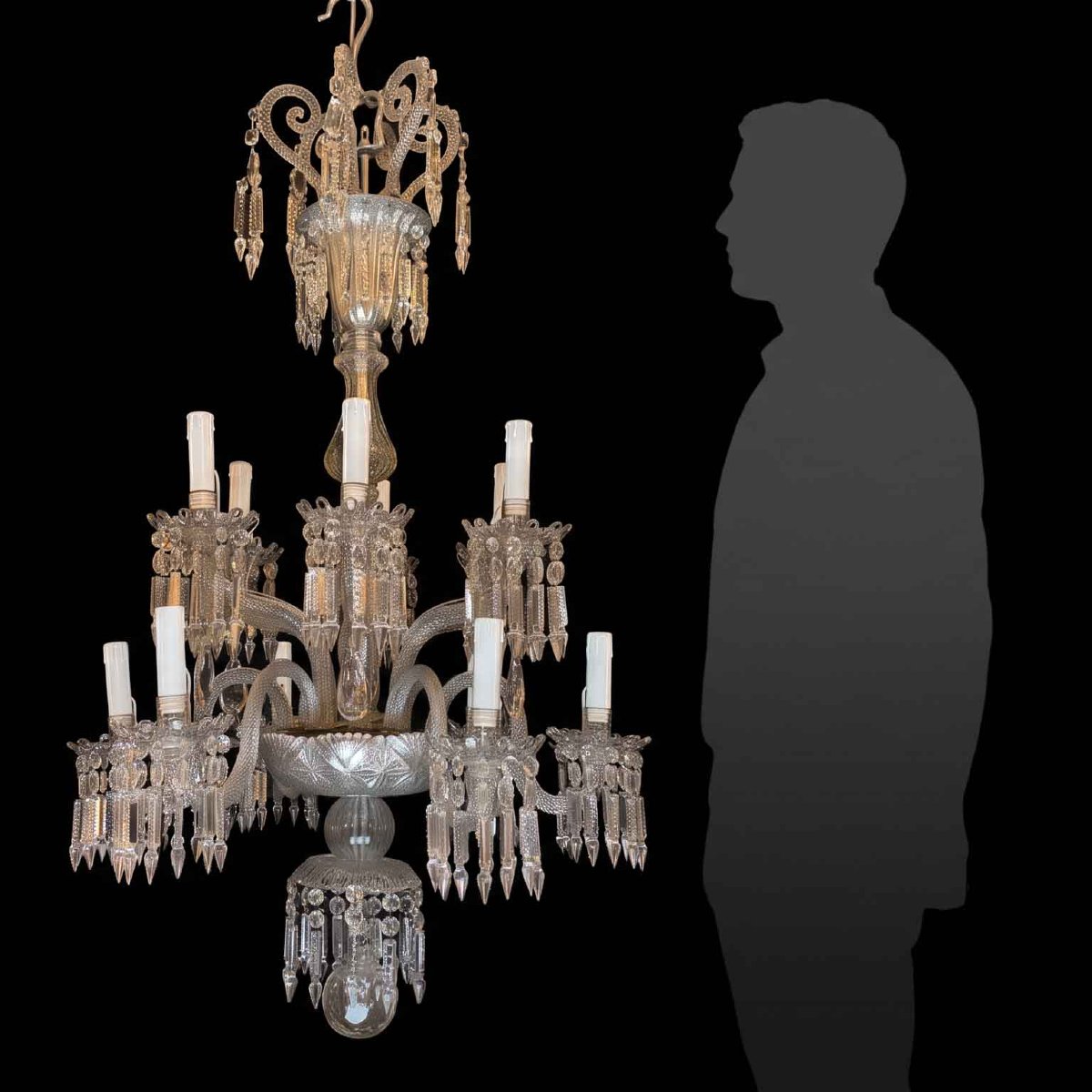 Bohemian Twelve-light Crystal Chandelier 19th Century-photo-4