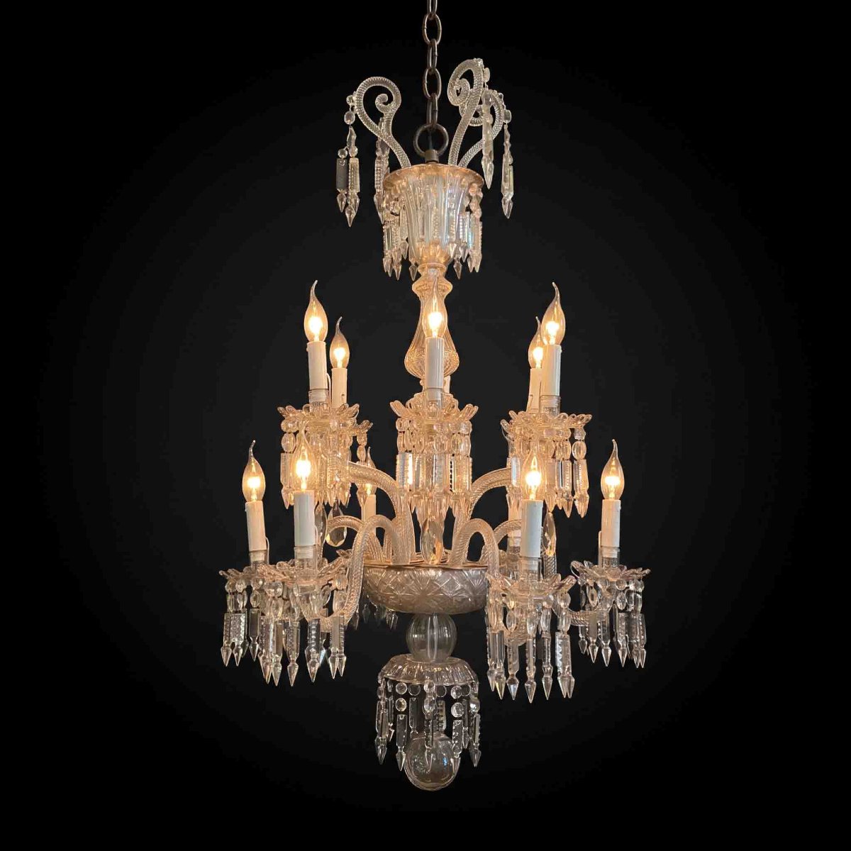 Bohemian Twelve-light Crystal Chandelier 19th Century-photo-2