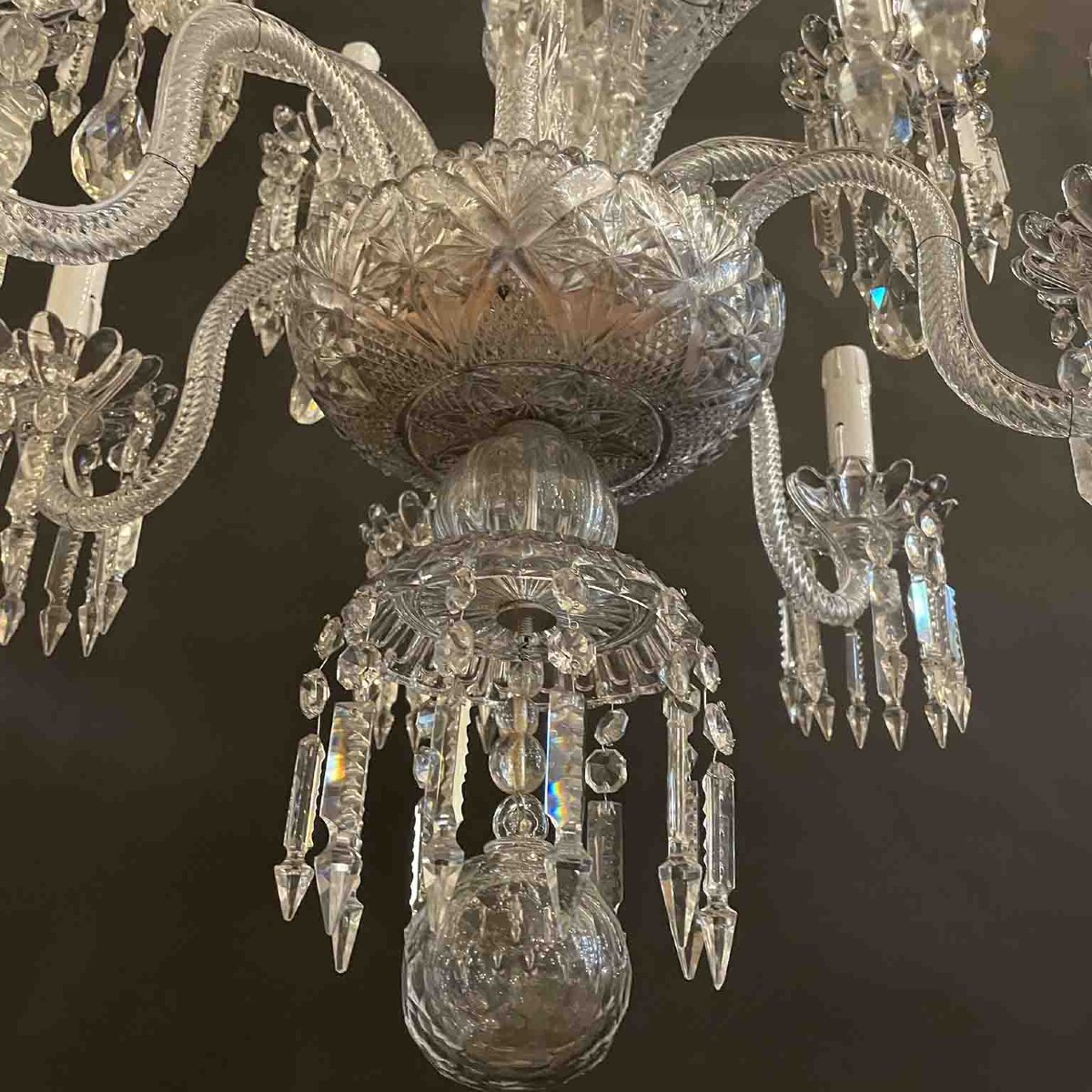 Bohemian Twelve-light Crystal Chandelier 19th Century-photo-3