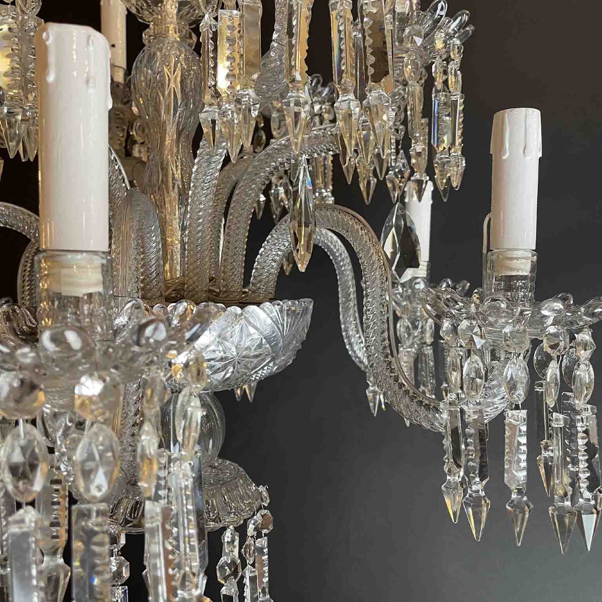 Bohemian Twelve-light Crystal Chandelier 19th Century-photo-7