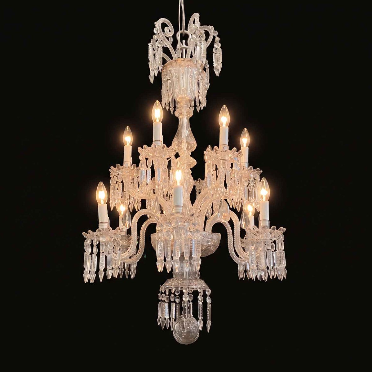 Bohemian Twelve-light Crystal Chandelier 19th Century-photo-1