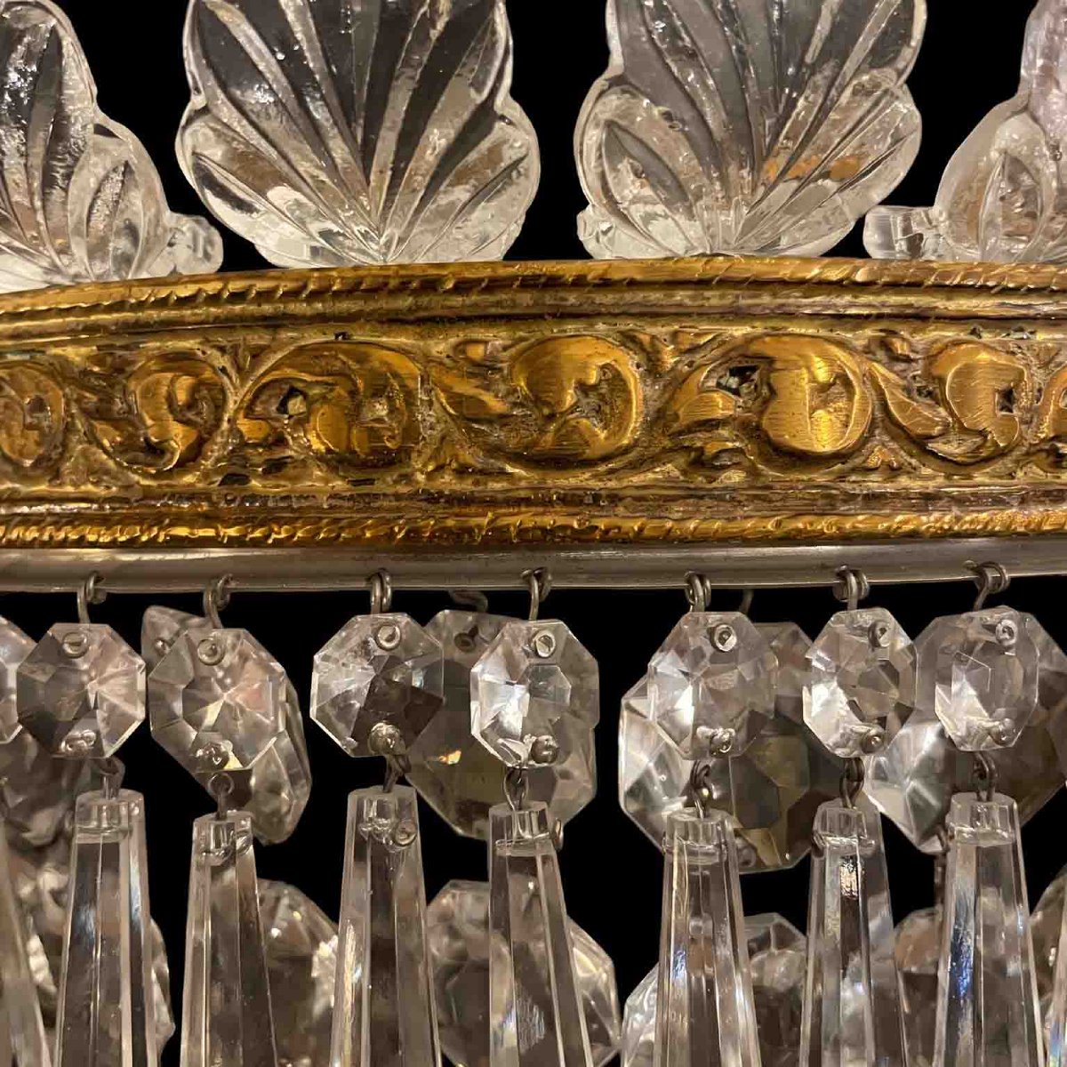 Pair Of Italian Crystal Ceiling Lights, Circa 1960 -photo-2
