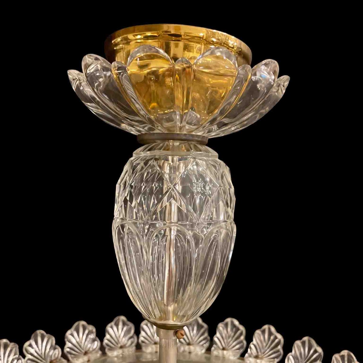 Pair Of Italian Crystal Ceiling Lights, Circa 1960 -photo-3