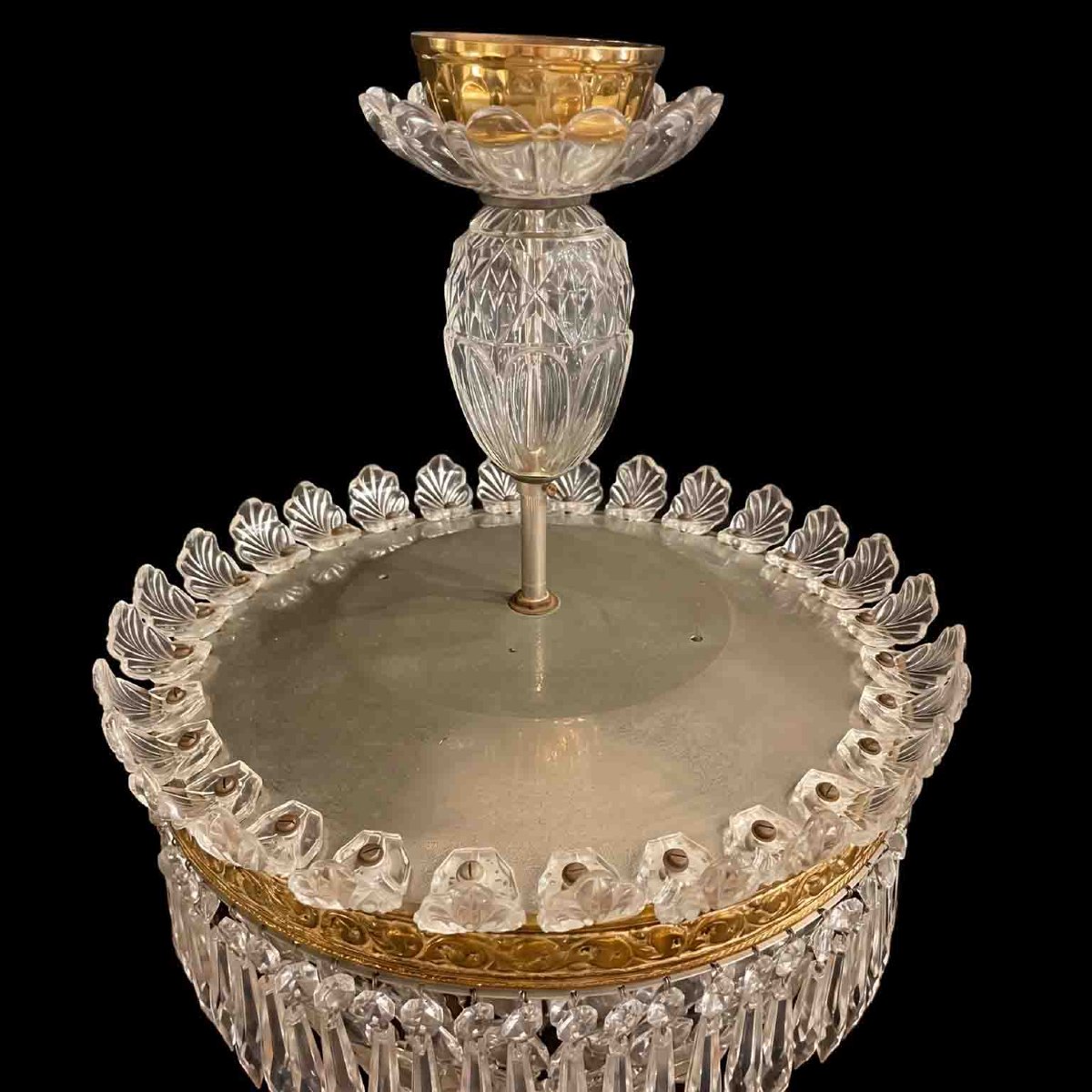 Pair Of Italian Crystal Ceiling Lights, Circa 1960 -photo-5