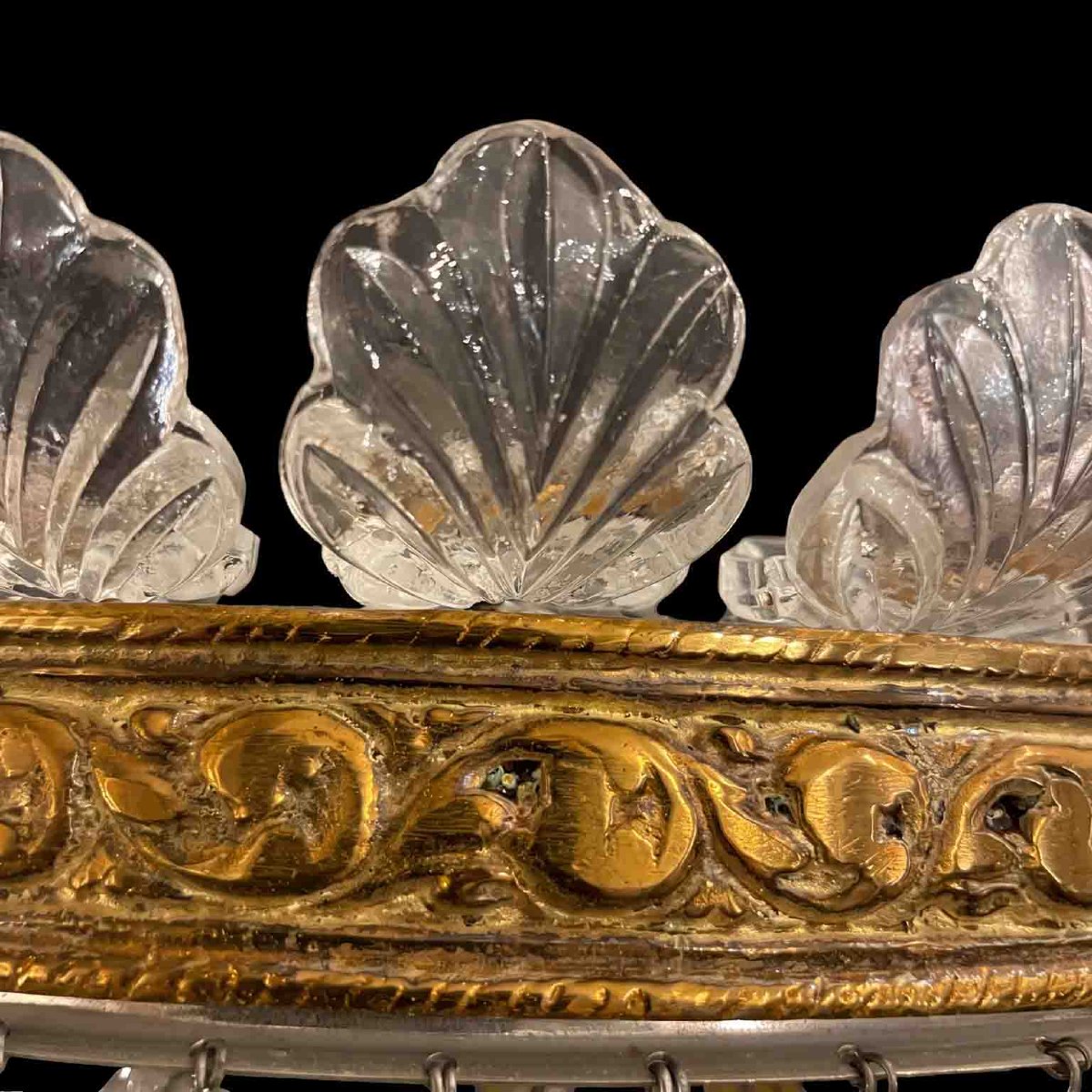 Pair Of Italian Crystal Ceiling Lights, Circa 1960 -photo-7
