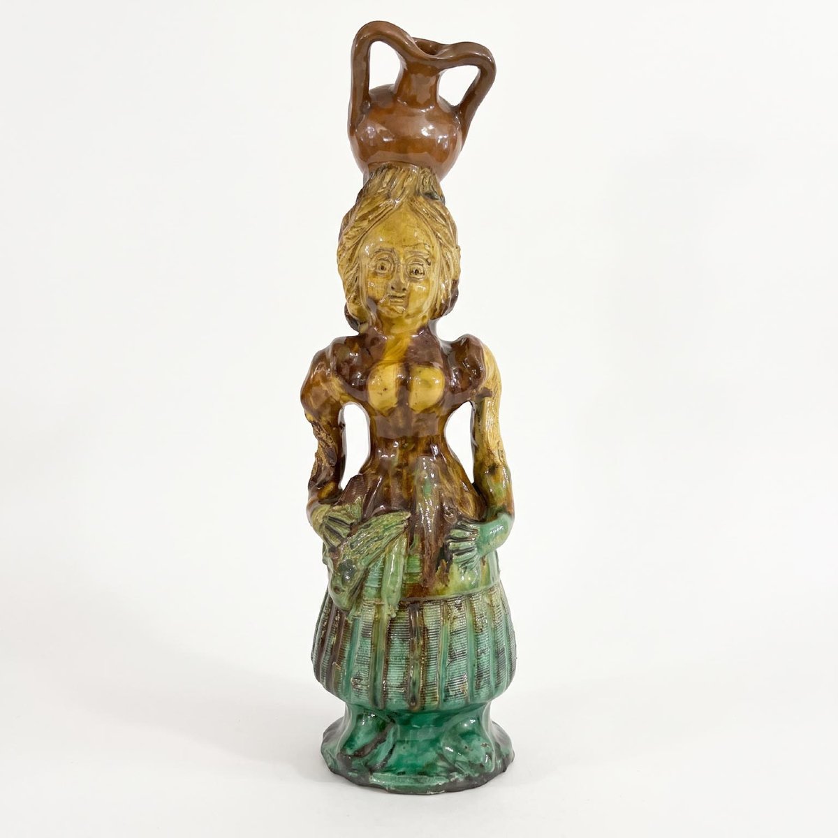 Trois cruches anthropomorphes babbaluti, en terre cuite de Seminara, 1800-photo-2
