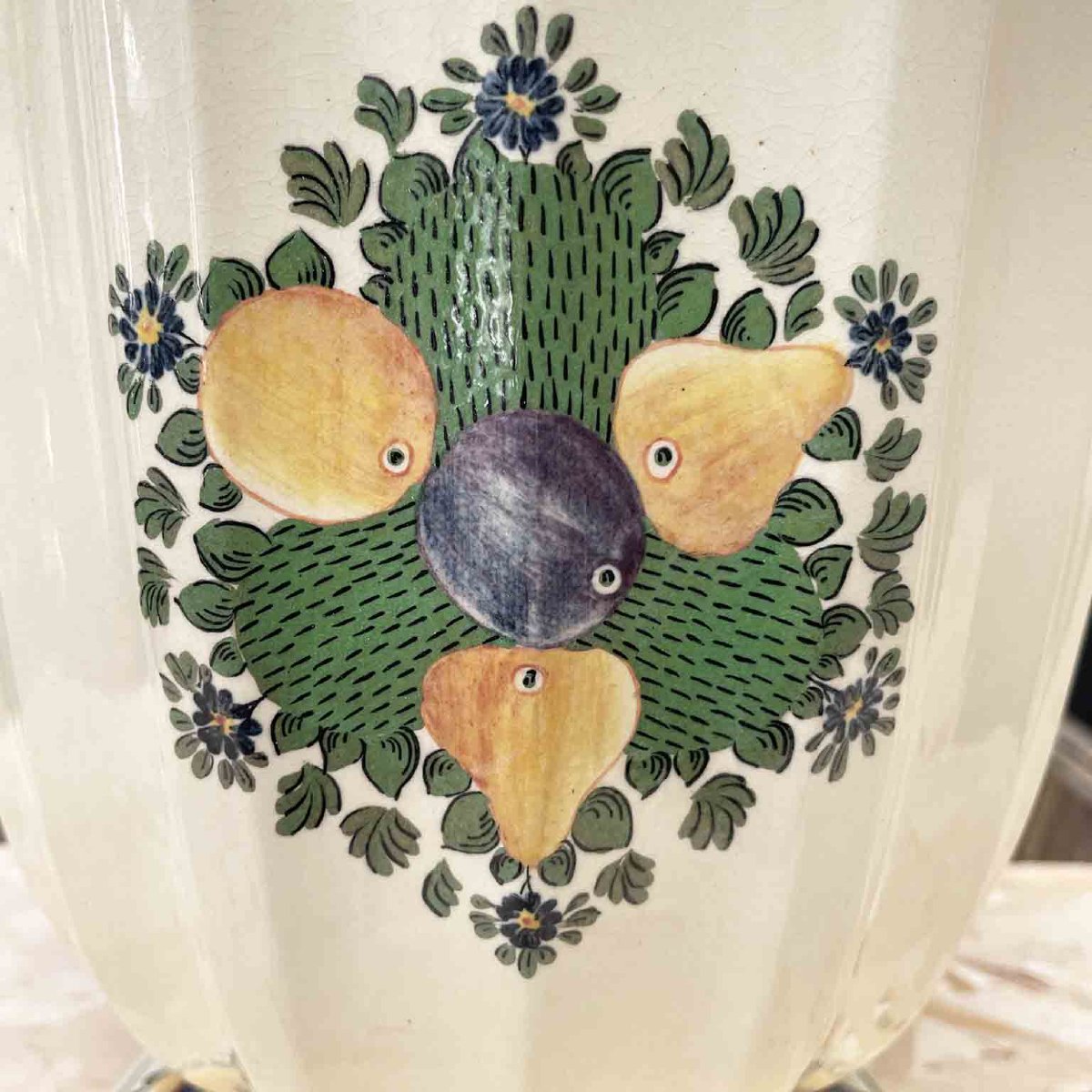 Richard Ginori Decorated Ceramic Jars With Lids, First Half Of The 1900s, Set Of Two-photo-3