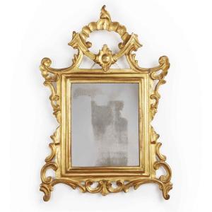 Italian 18th Century Louis XV Gilt Wood Mirror