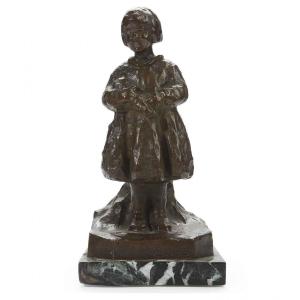 20th Century Bronze Casting Child Figure Signed Zacchetti