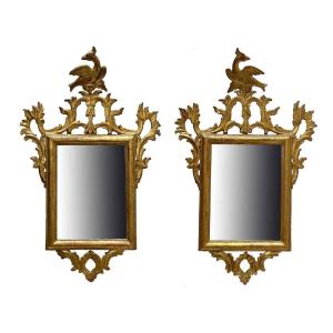 Pair Of Italian Carved Gilded Mirrors 1800