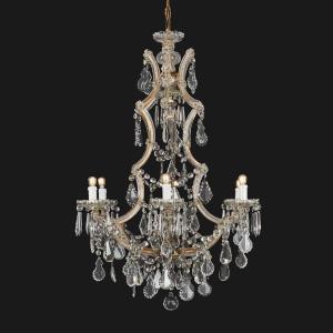 Marie Therese Crystal Chandelier Restored Half 20th
