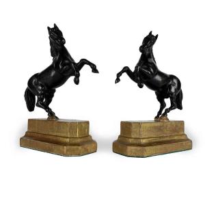Pair Of Bronze Horses Grand Tour Sculptures Early 1800s