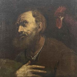 17th-century Italian School Saint Peter And The Rooster 