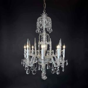 Italian 1950s Bohemian Crystal Eight-light Chandelier