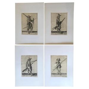 Jacob De Gheyn Portraits Of Armigers 1607 Set Of Four Flemish Etchings