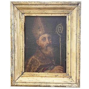 Portrait d'un évêque avec sa crosse 18ème