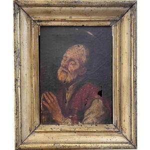 Portrait d'un saint en prière 18ème