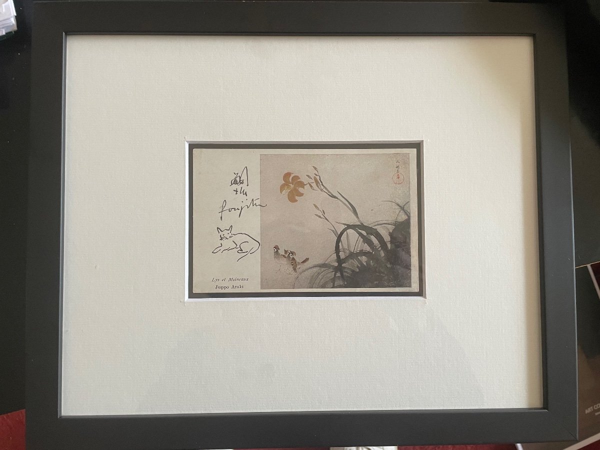 Petit Chat Sur Carte Postale Par Foujita-photo-2