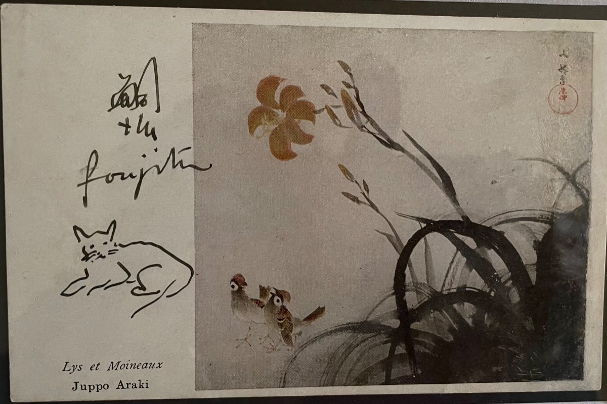 Petit Chat Sur Carte Postale Par Foujita