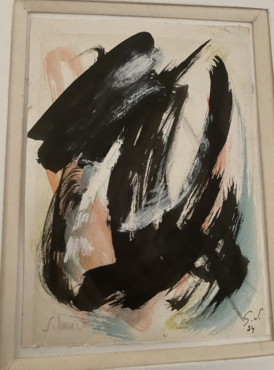 Two Abstract Gouaches By Gerard Schneider-photo-2