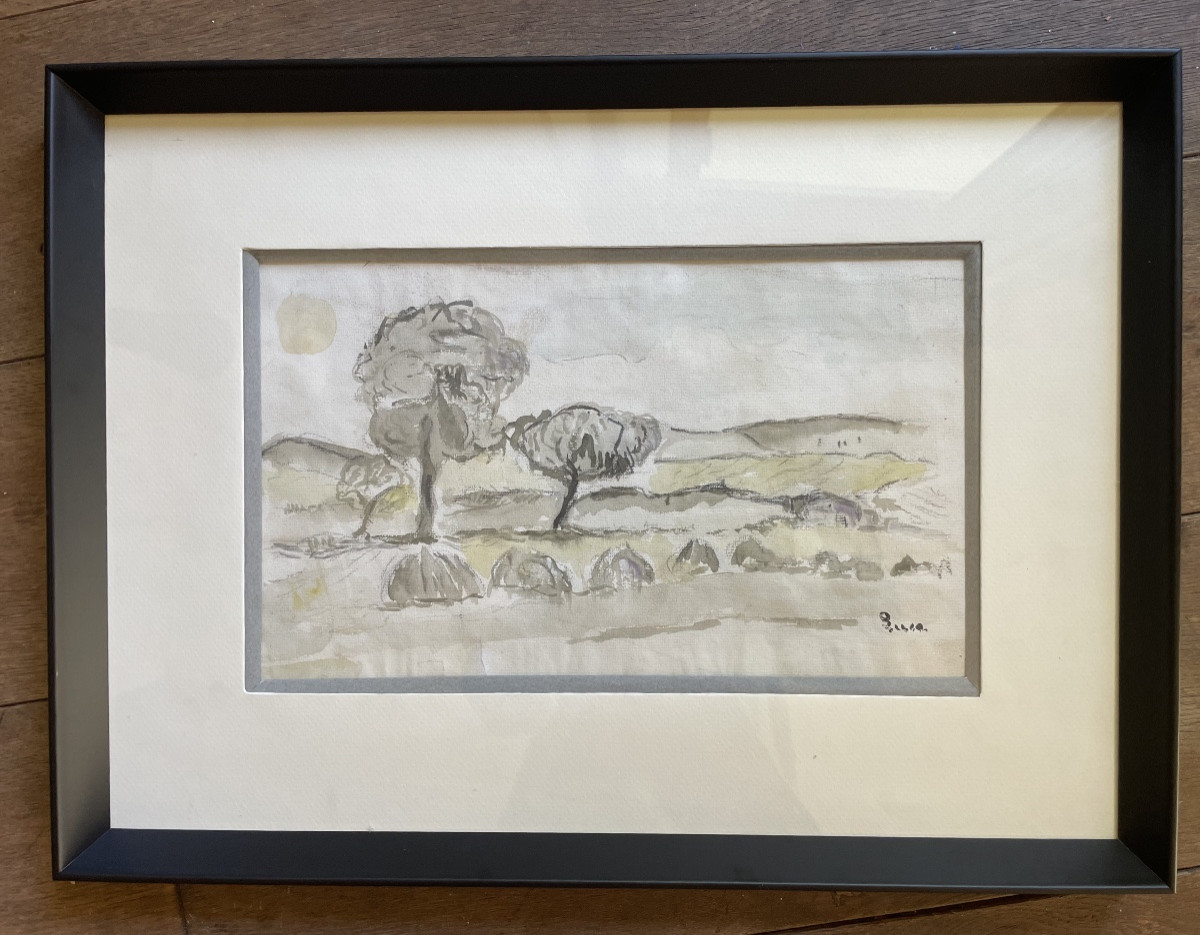 Landscape With Haystacks. Sign By M Luce