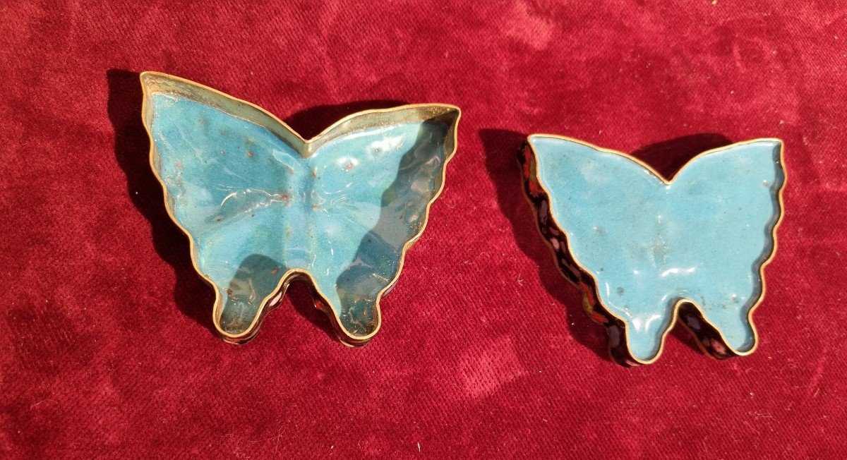 Boîte Forme Papillon En Cuivre émaillé-photo-4