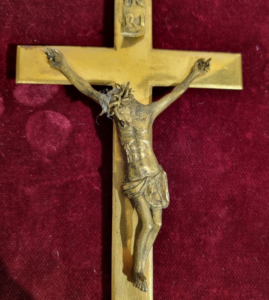 Small Crucifix In Silver Vermeil Naples-photo-2