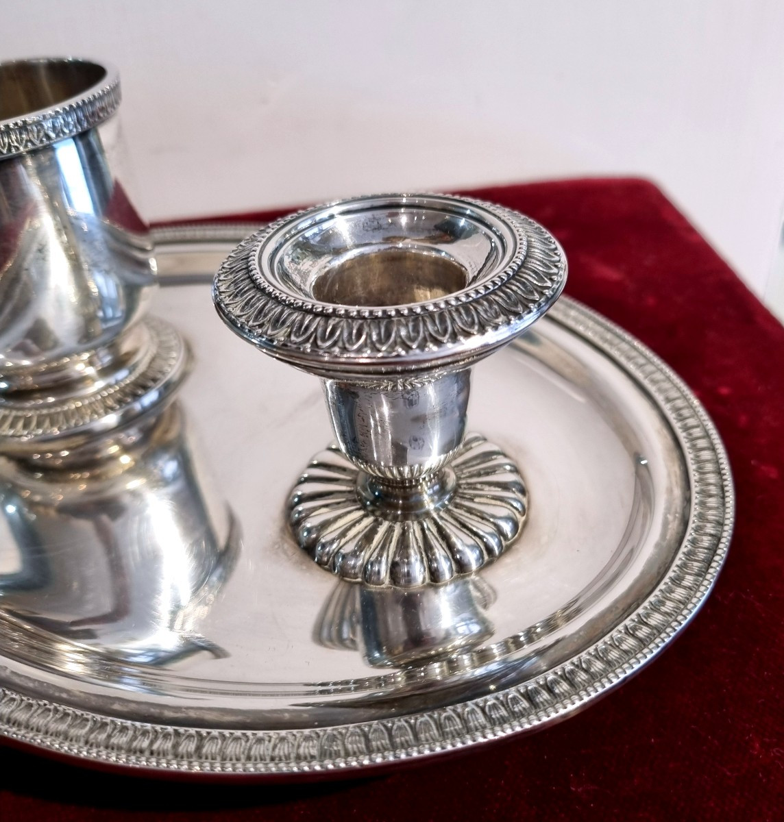 Bougeoir En Argent Avec Porte-allumettes-photo-6