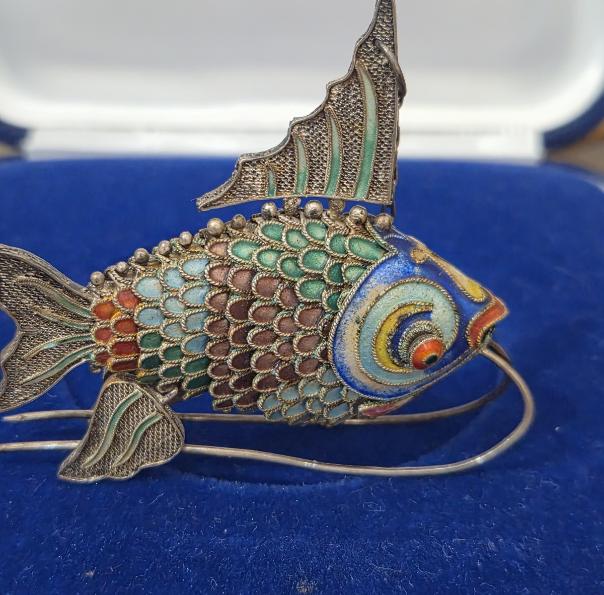 Poisson en argent et émail-photo-2