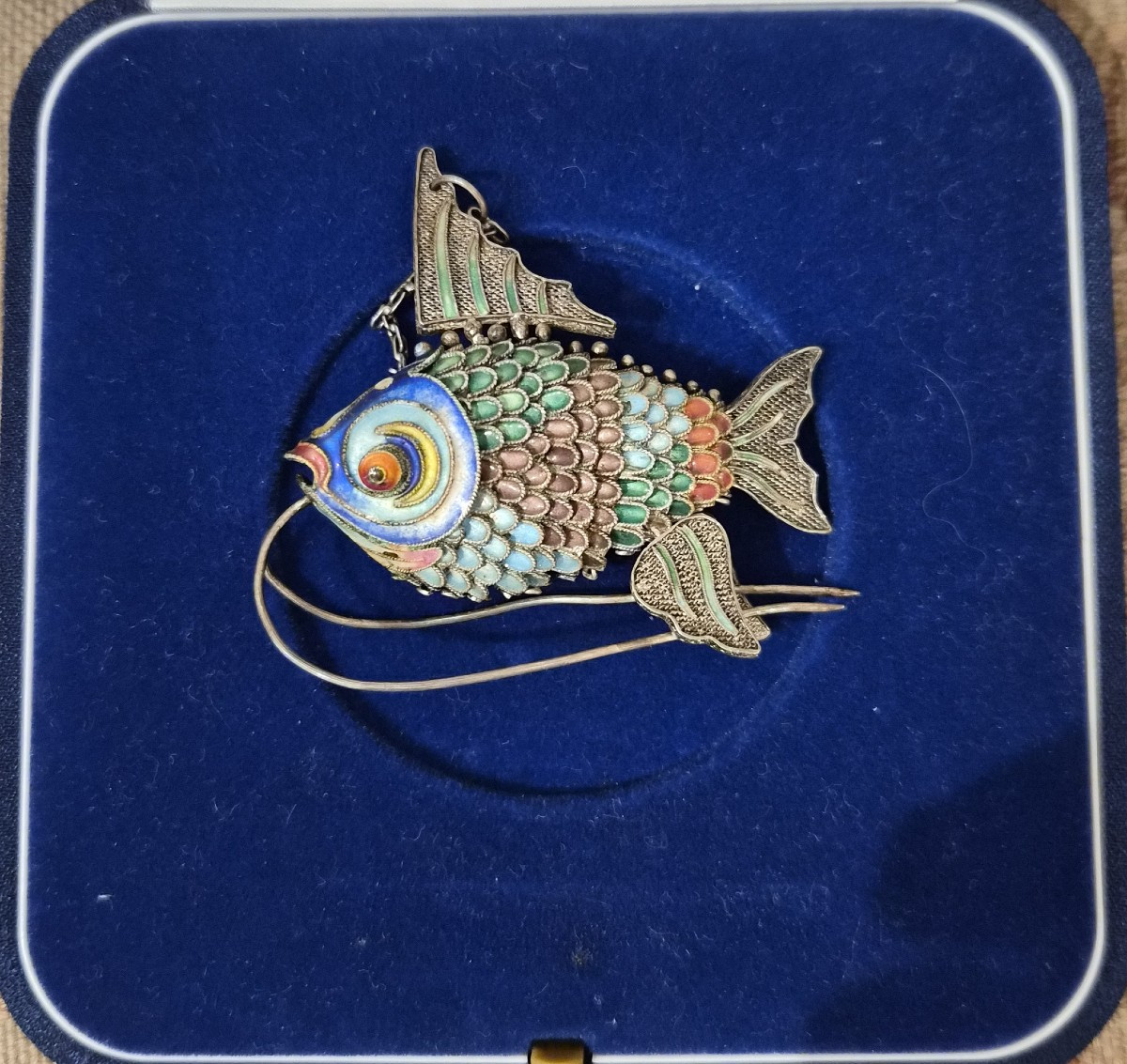 Poisson en argent et émail-photo-3