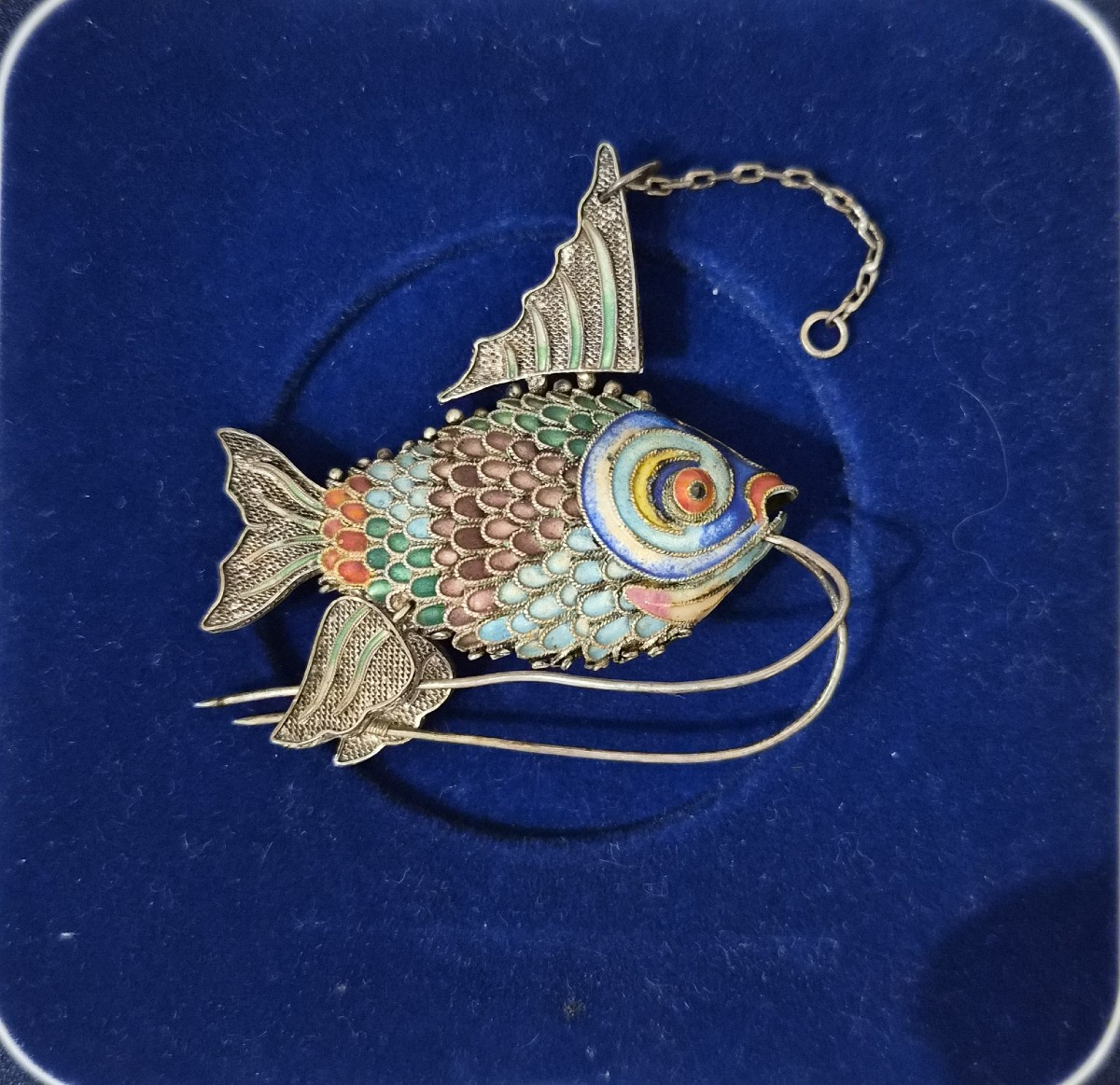Poisson en argent et émail-photo-4