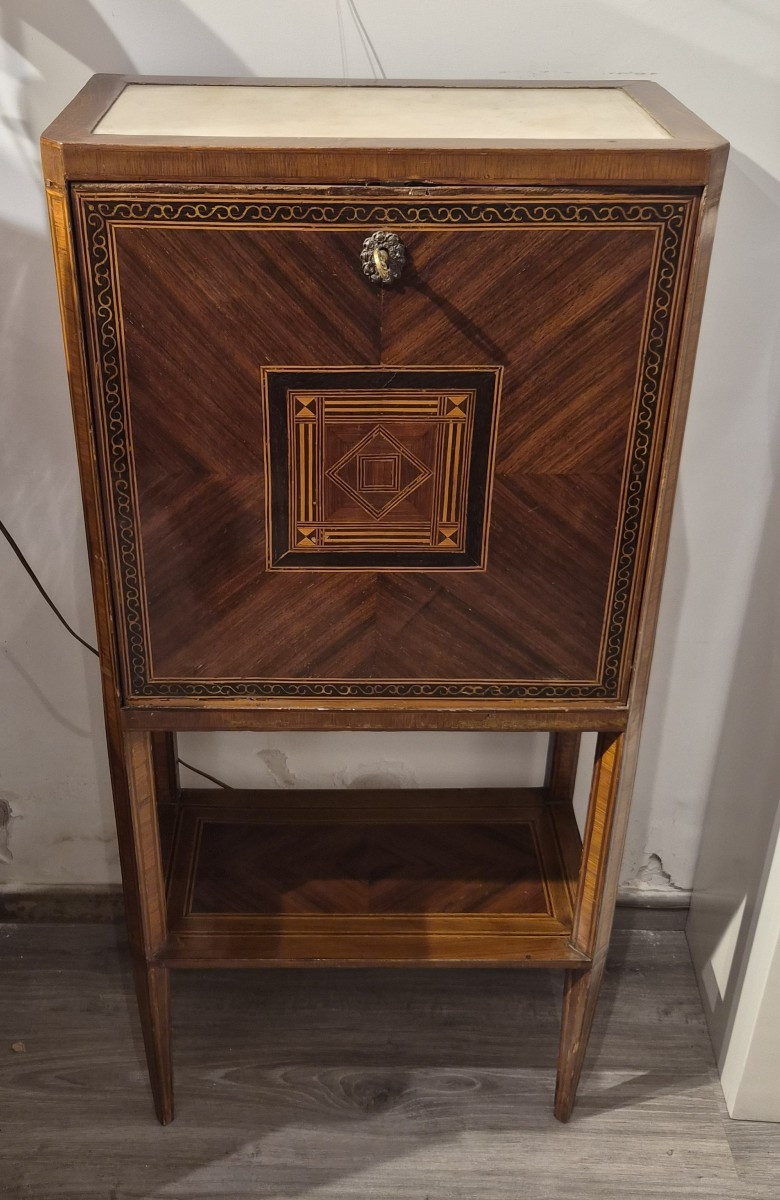 Petit secrétaire en marqueterie d'èpoque Louis XVI-photo-1