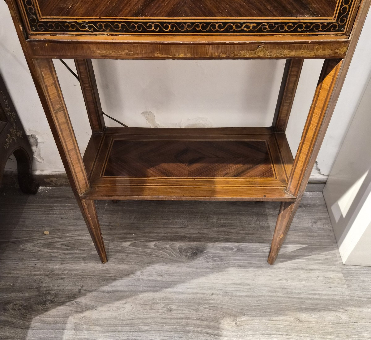 Petit secrétaire en marqueterie d'èpoque Louis XVI-photo-2