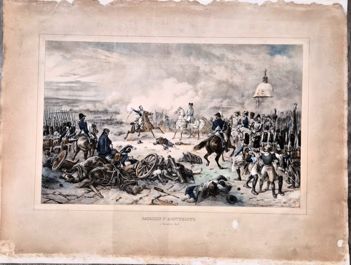 Four Original  Watercolor Colored Lithographs, First Quarter Of The 19th Century-photo-3