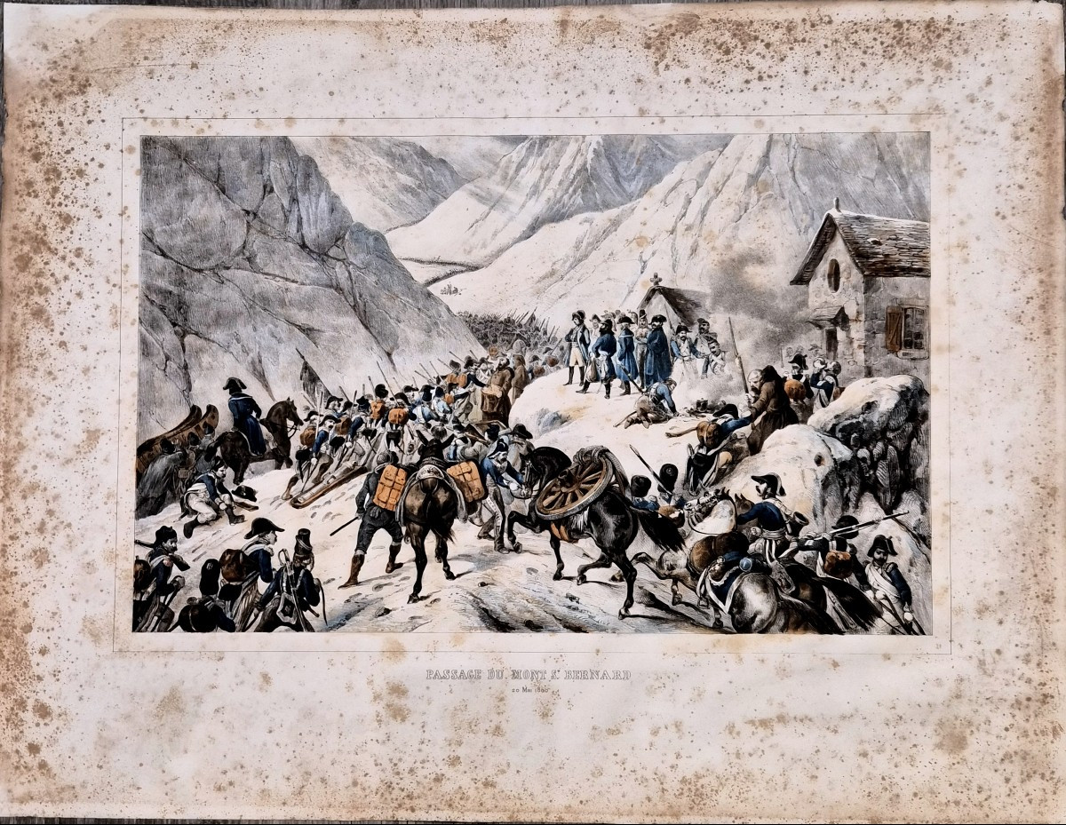 Four Original  Watercolor Colored Lithographs, First Quarter Of The 19th Century-photo-2