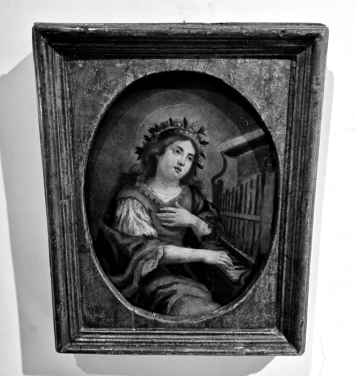 Sainte Cécile, tableau en albâtre-photo-2