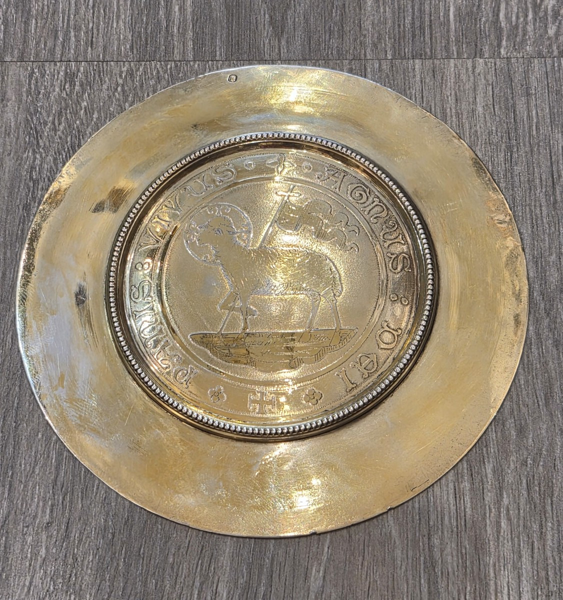 Patène d'autel en argent « Agnus Dei »-photo-1
